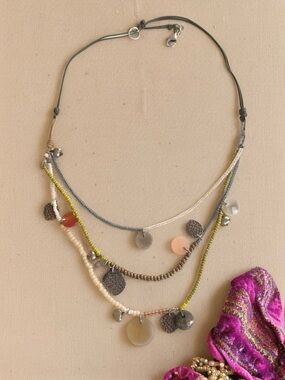 Silpada “Galaxy” Layered Beaded Necklace N2233 18” inches